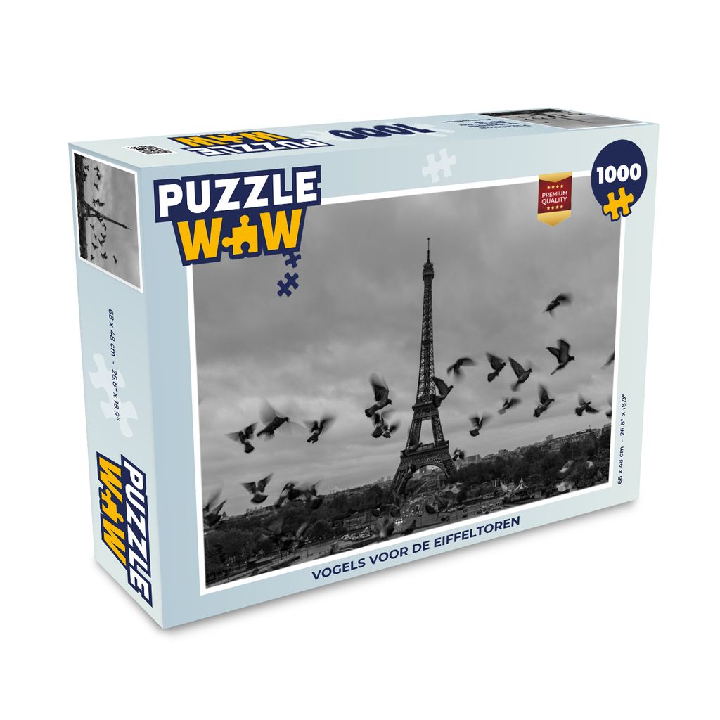 MuchoWow Puzzle 1000 Teile Vögel vor dem Eiffelturm - Erwachsene - Rätsel