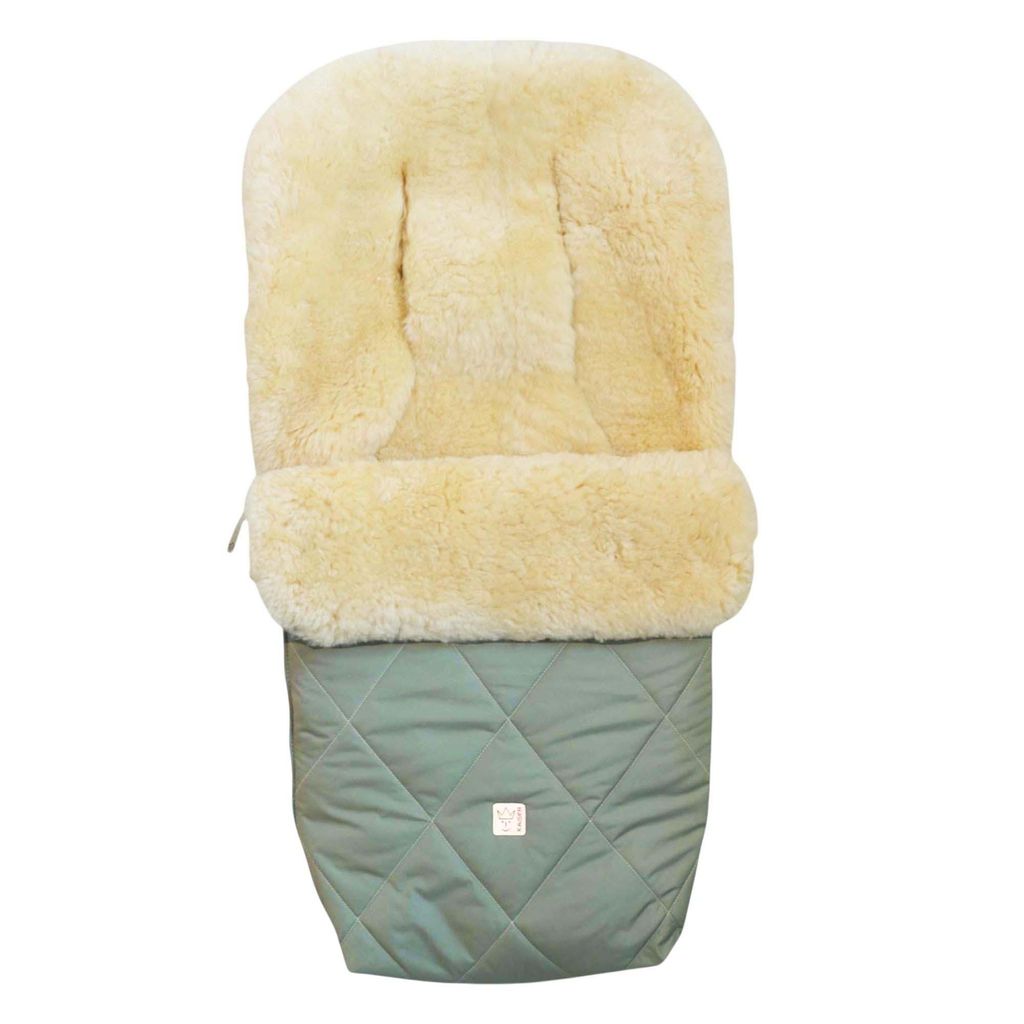 COOSY Lammfell Fußsack Fb. salbei green