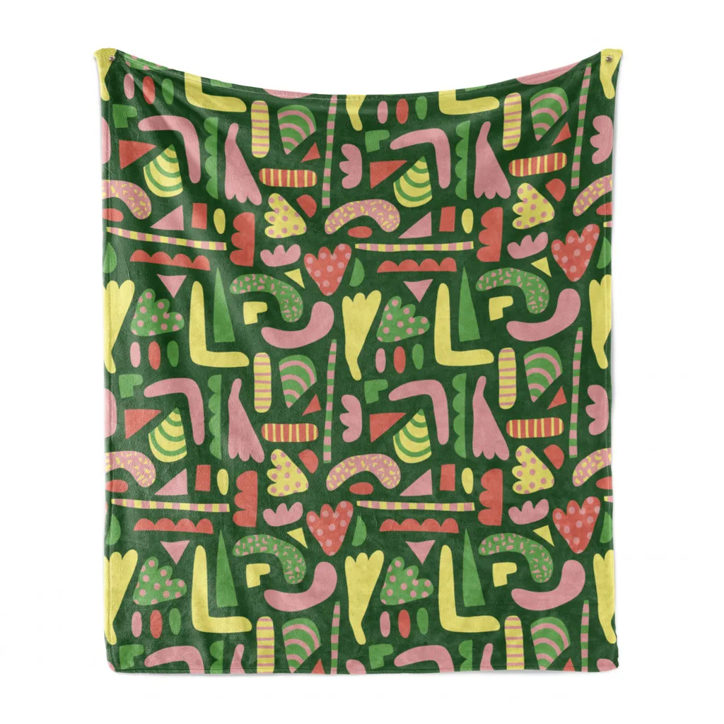 Plaid ABAKUHAUS Hipster 125x175 cm | Design Irregolare Smeraldo Rosa