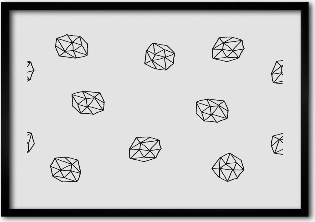 Bild - Bilderrahmen - 100 cm x 70 cm - MDF - Rahmen - Foto - Wandkunst abstraktes Muster
