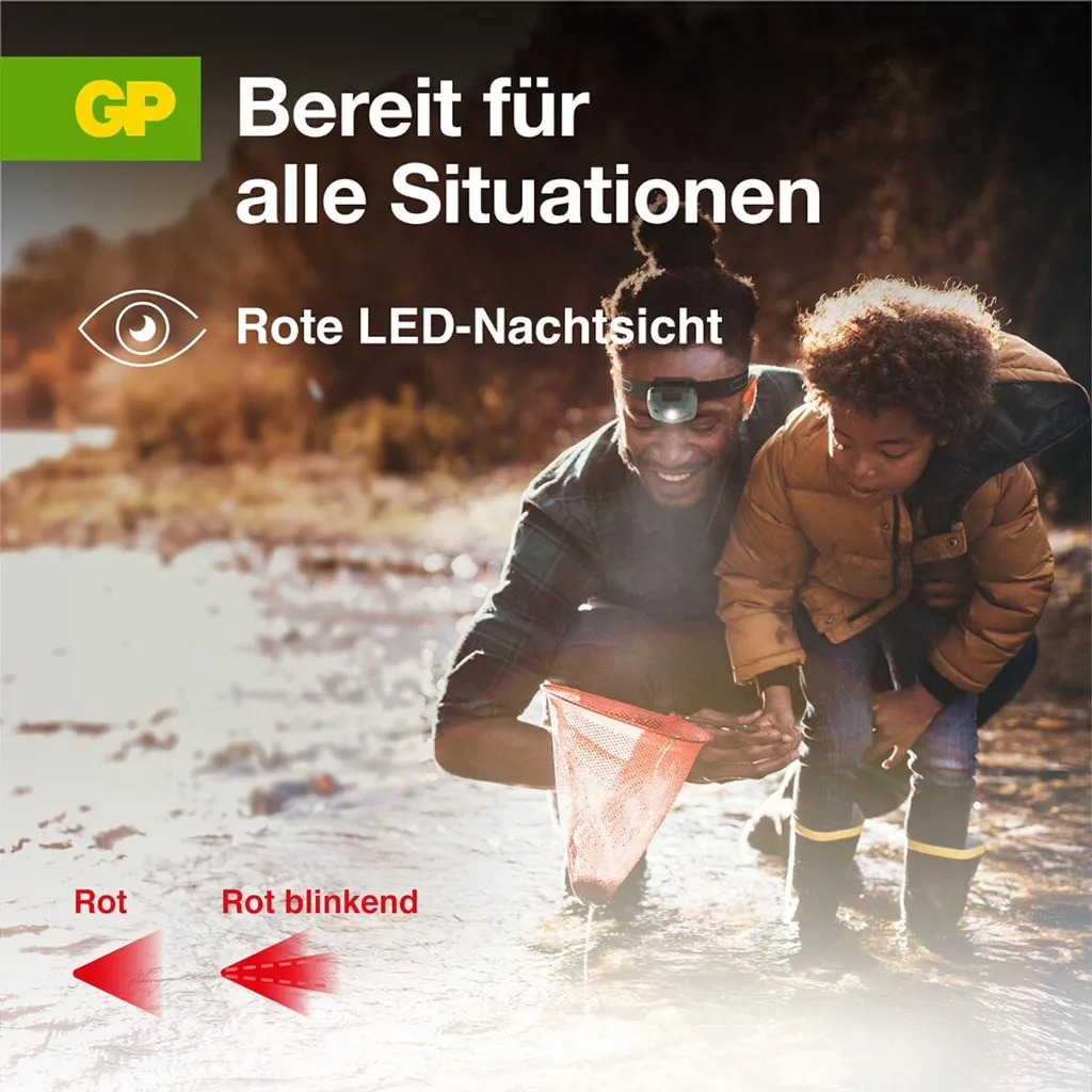 Lampe frontale GP Discovery CH44 - Éclairage LED puissant et ajustable - 29
