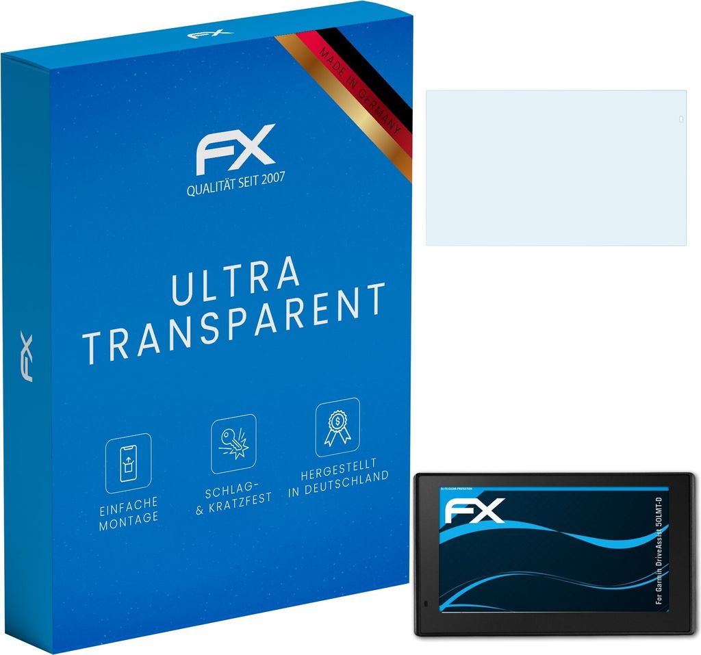 atFoliX FX-Clear 3x Schutzfolie kompatibel mit Garmin DriveAssist 50LMT-D Displayschutzfolie