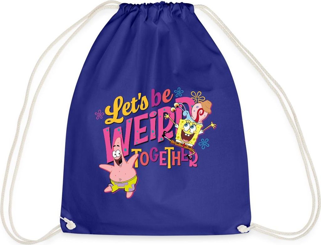 Spreadshirt SpongeBob Schwammkopf Patrick Gary Freundschaft Turnbeutel, One size, Königsblau