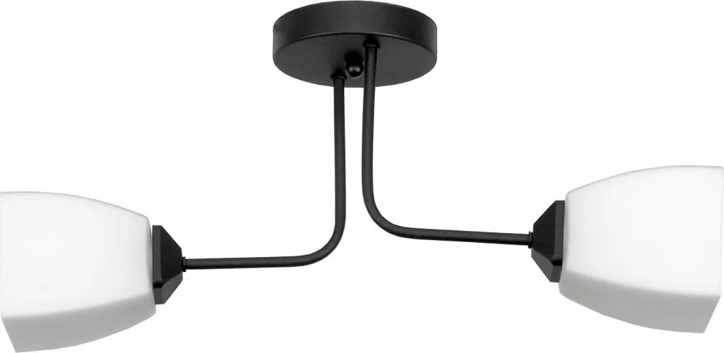 Sospensione Trapic 15-488 Nera | Lampada Vetro Bianco per Casa