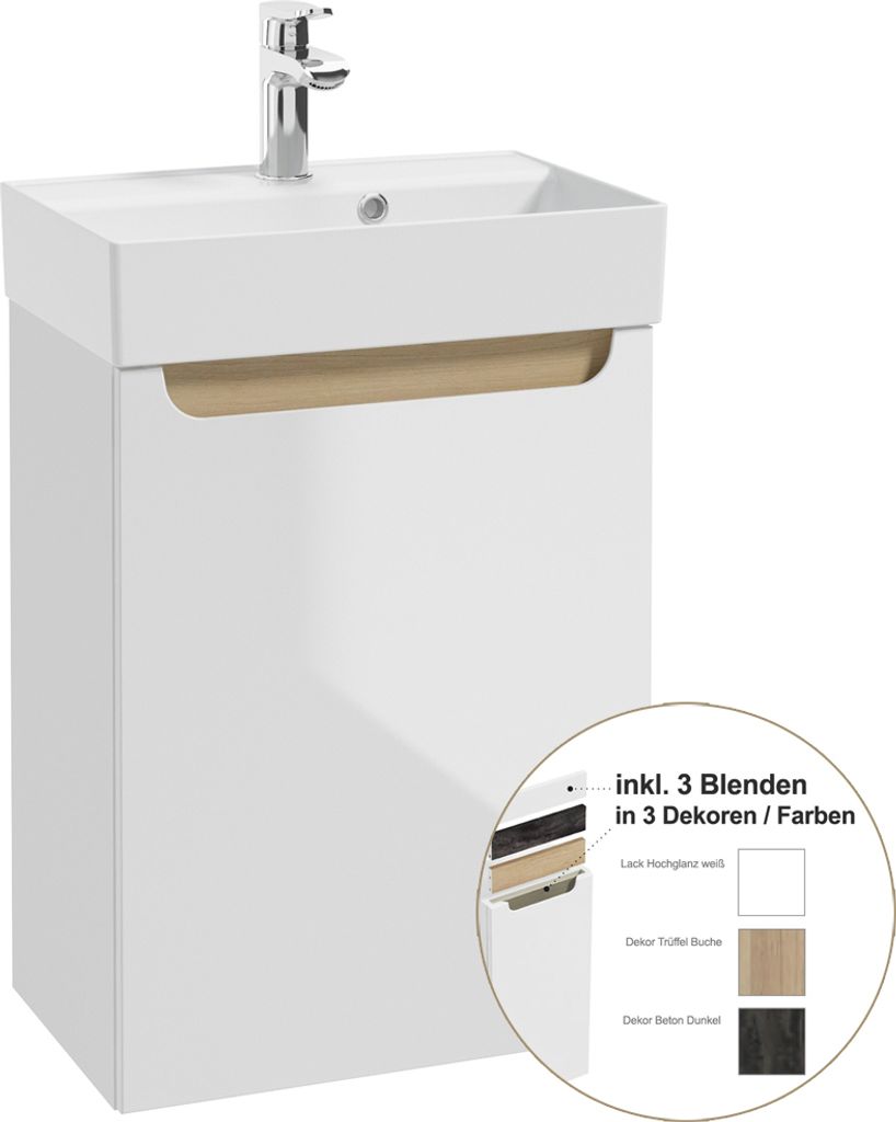 Waschtischunterschrank 48,5 cm Keramik-Waschbecken Produktbild 