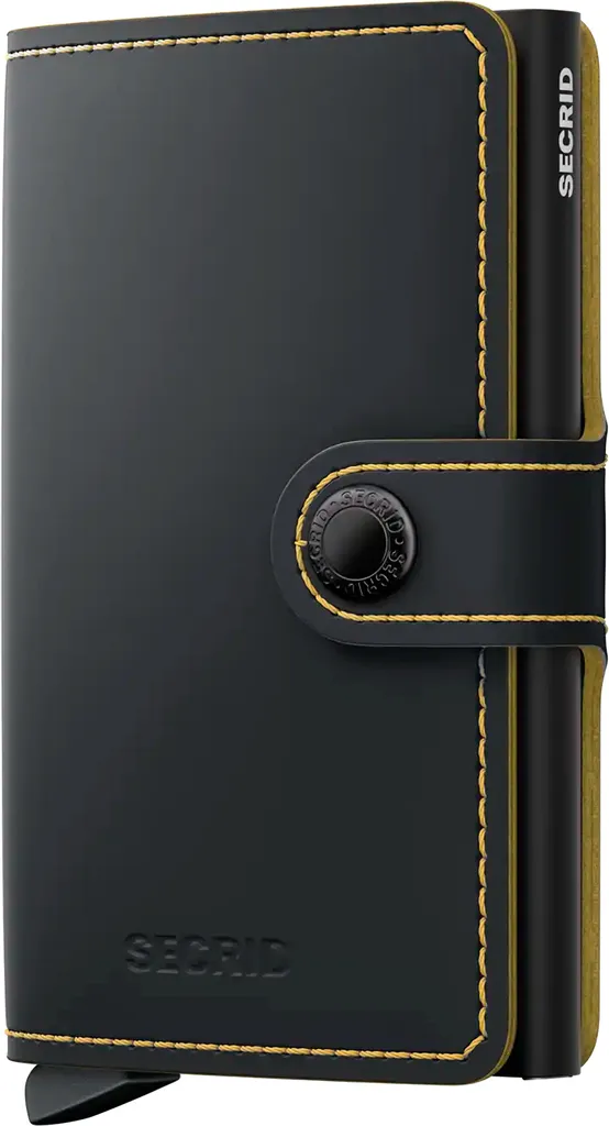 Secrid Miniwallet Mat Jaune Porte-monnaie Compact en Cuir 10.2