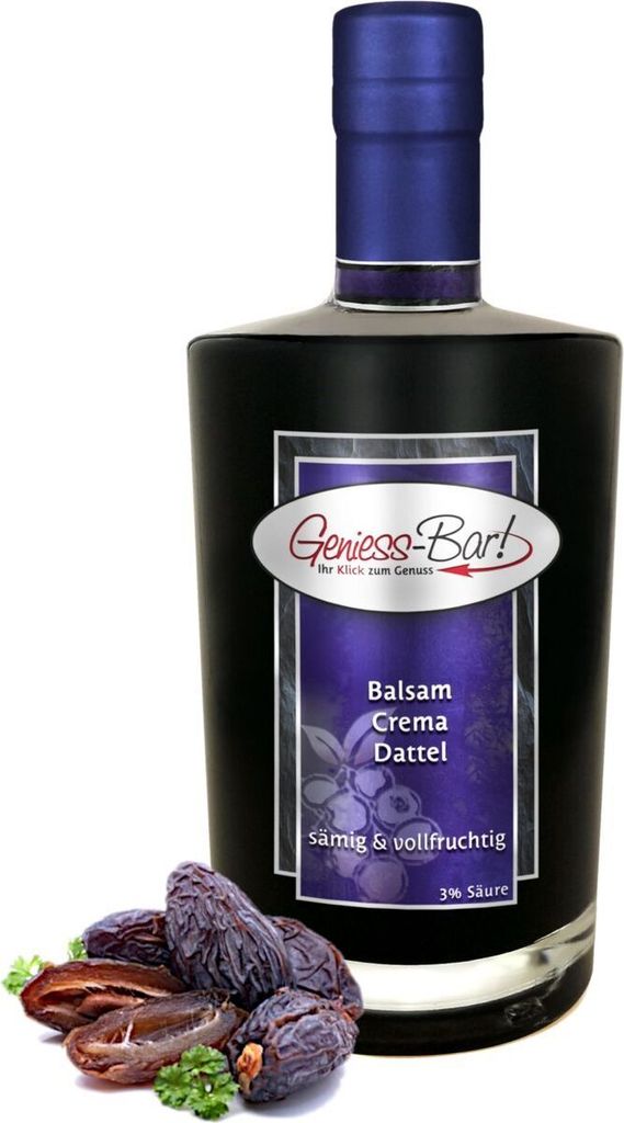 Balsamico Creme Dattel 0,7L 3% Säure mit original Crema di Aceto Balsamico di Modena IGP.