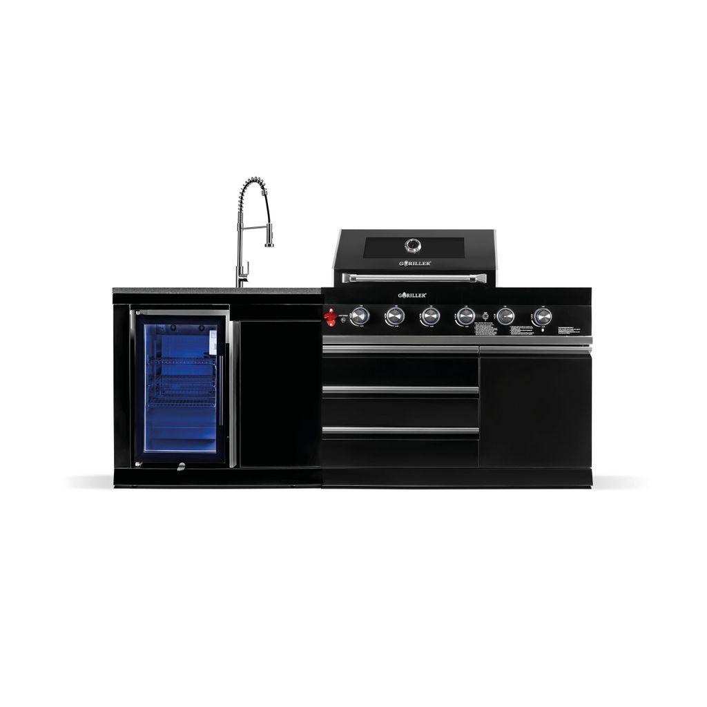 GORILLER® BLACKBACK S6  - Edelstahl- Outdoorkitchen black- Obrázok produktu 