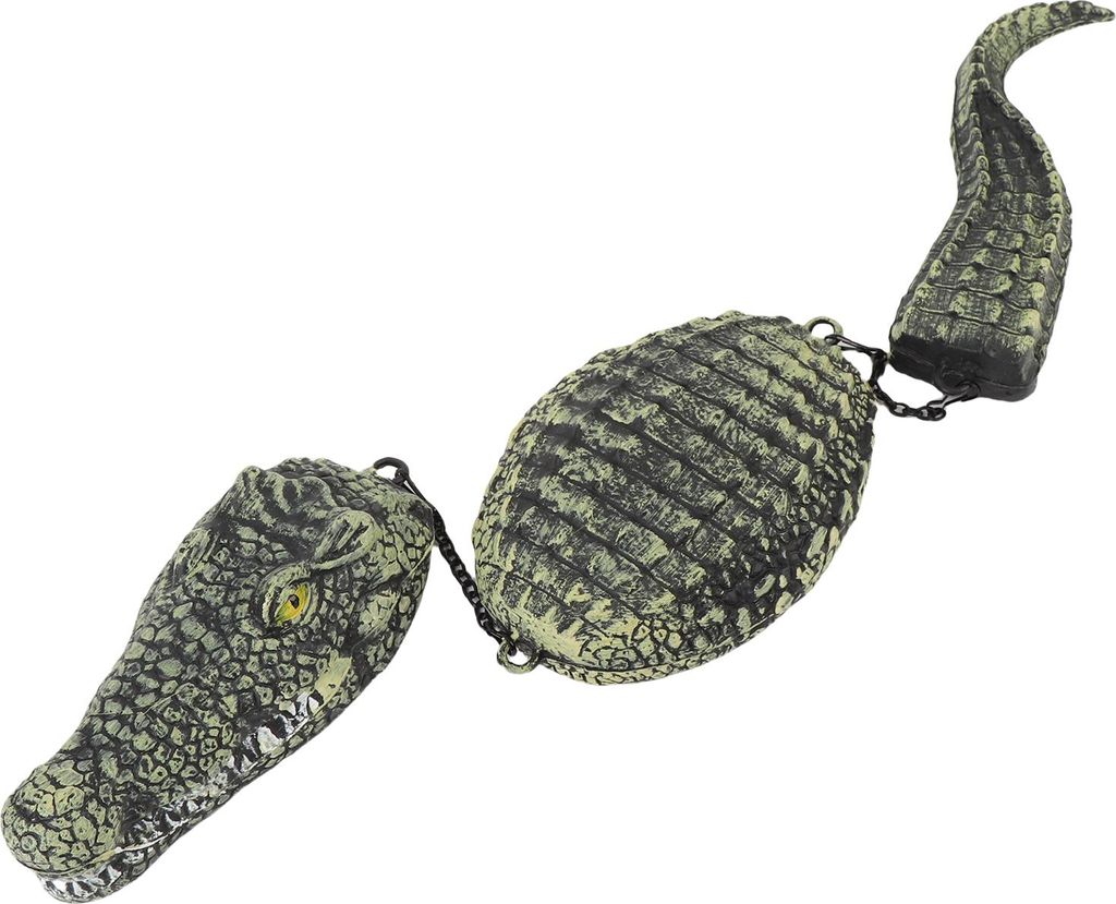 Künstliche Alligator Decoy Kunststoff 3 Segment simuliert schwimmende Krokodil Skulptur für Garten Pool Dekoration