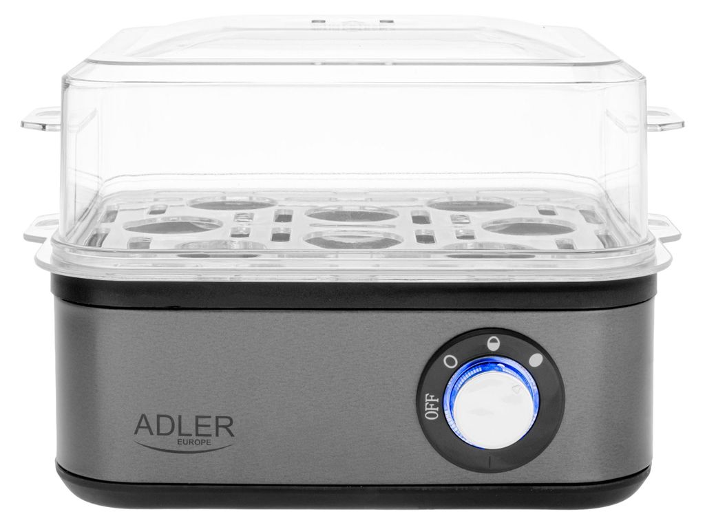 Vařič vajec ADLER, 8 vajec, 800 W, tmavě šedý Obrázek produktu 