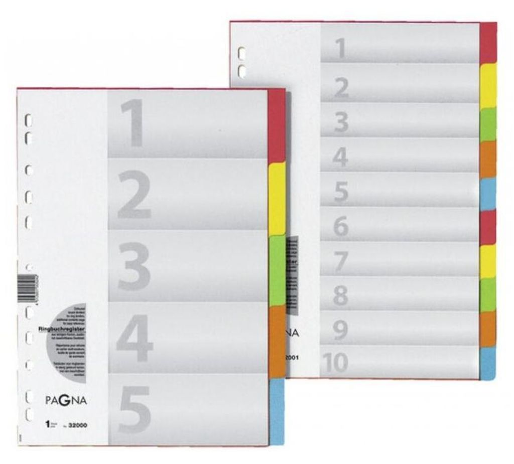 Index cartonné PAGNA, DIN A4 extra large, 10 parties, Image du produit 