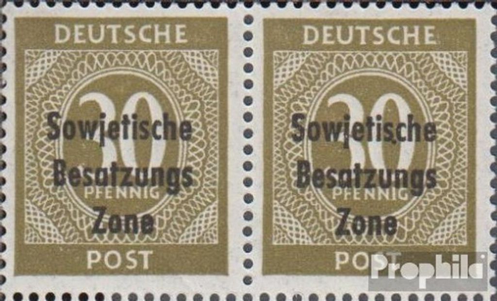 Briefmarken Sowjetische Zone (All.Bes.) 1948 Mi 208I, Punkt zwischen s und c (Feld 93) postfrisch SBZ-Aufdruck