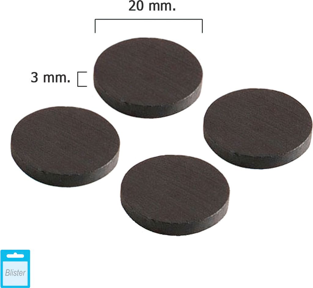 WOLFPACK LINEA PROFESIONAL - Ferrit Magnet Disc Ø 20x3 mm (Blister 4 Stück)