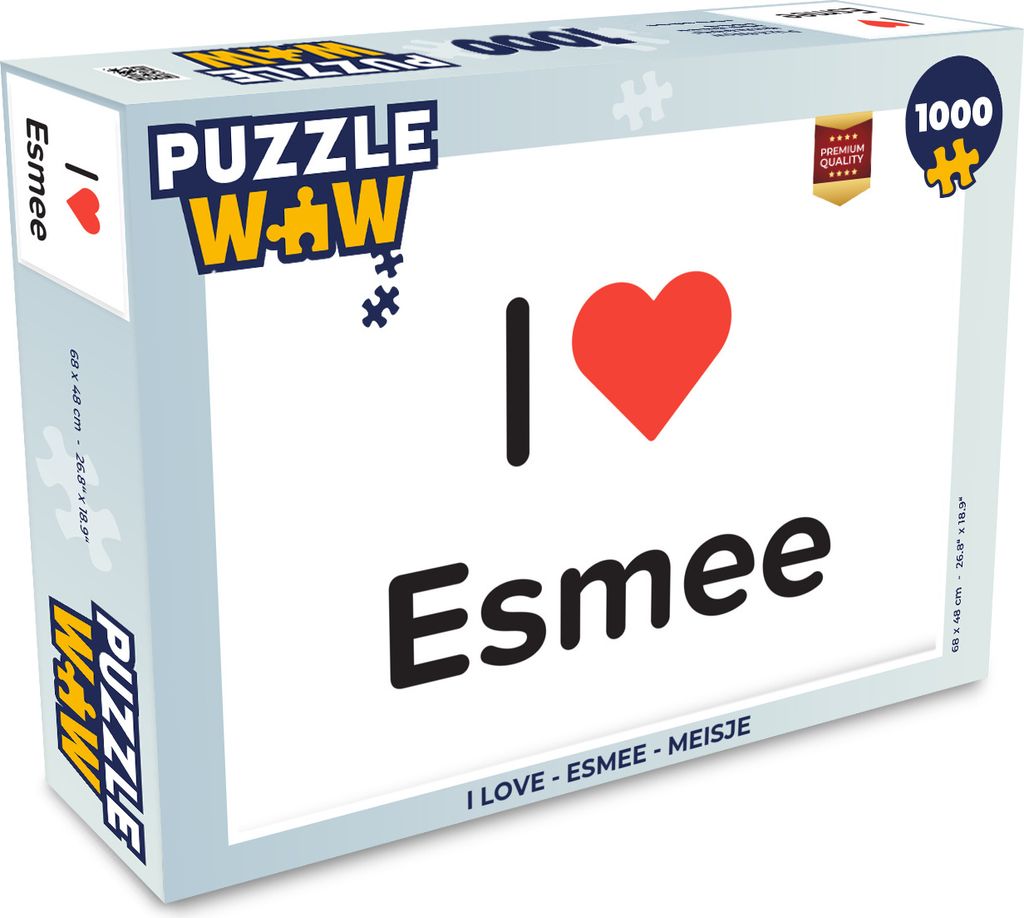MuchoWow Puzzle 1000 Teile Ich liebe - Esmee - Mädchen - Erwachsene - Rätsel