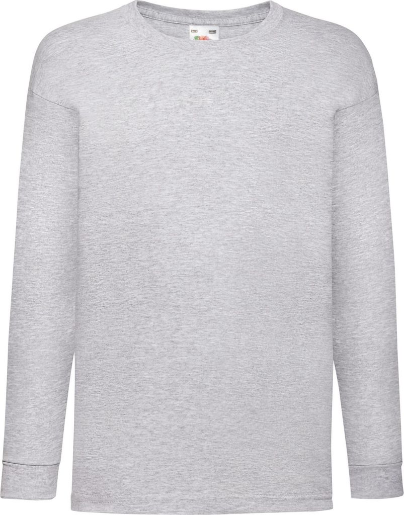 Fruit of the Loom - "Valueweight" T-Shirt für Kinder Langärmlig FK2652 (128) (Grau)