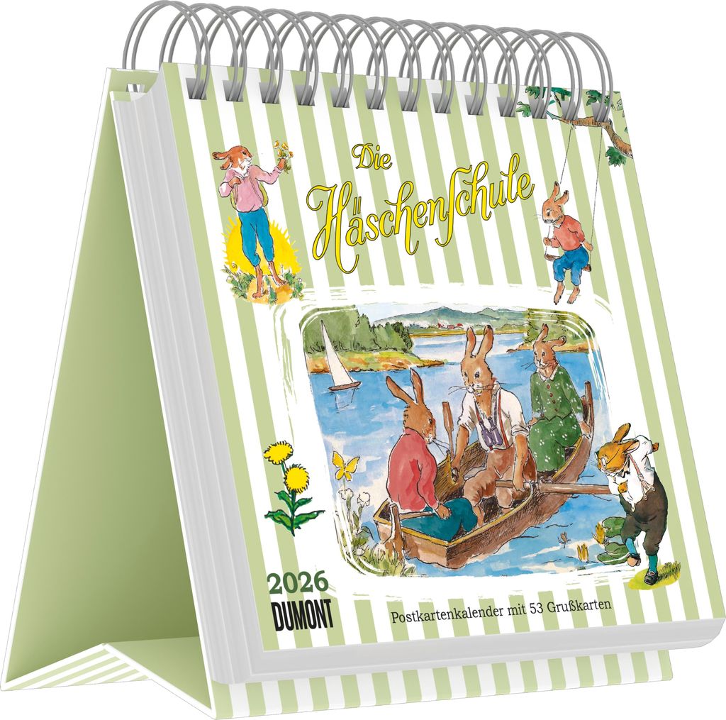 Die Häschenschule - Postkartenkalender mit 53 Grußkarten