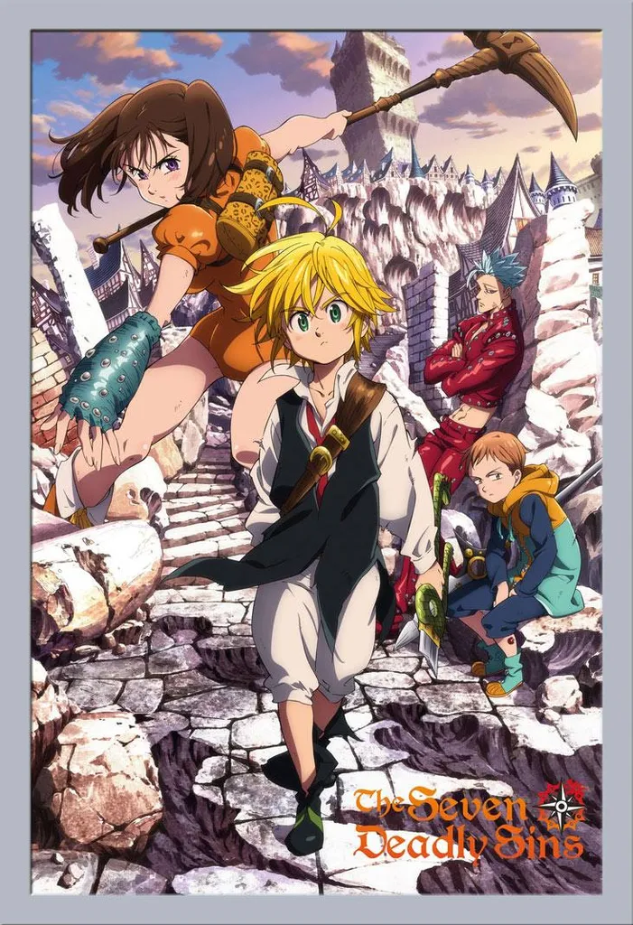 Quadro Anime Seven Deadly Sins 61x91,5cm Cornice Shinsuke Argento