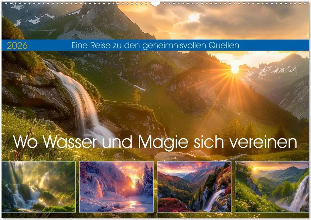Wo Wasser und Magie sich vereinen (Wandkalender 2026 DIN A2 quer), CALVENDO Monatskalender