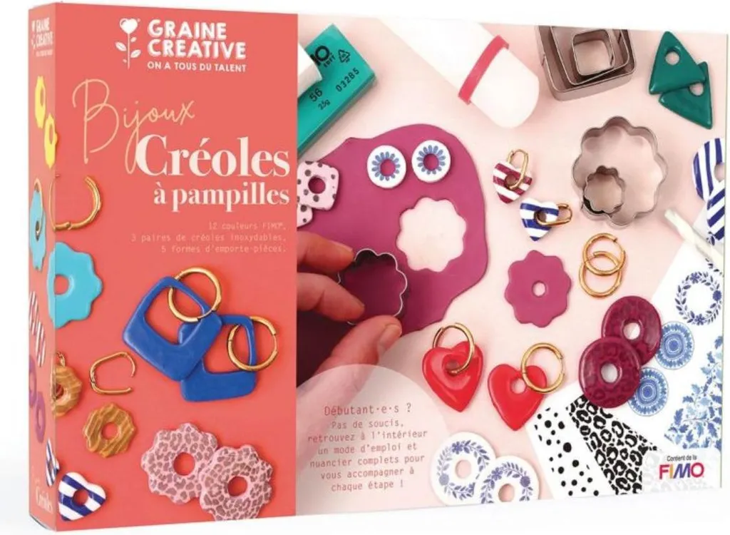 Coffret bijoux Fimo pampilles interchangeables : kit complet DIY créatif