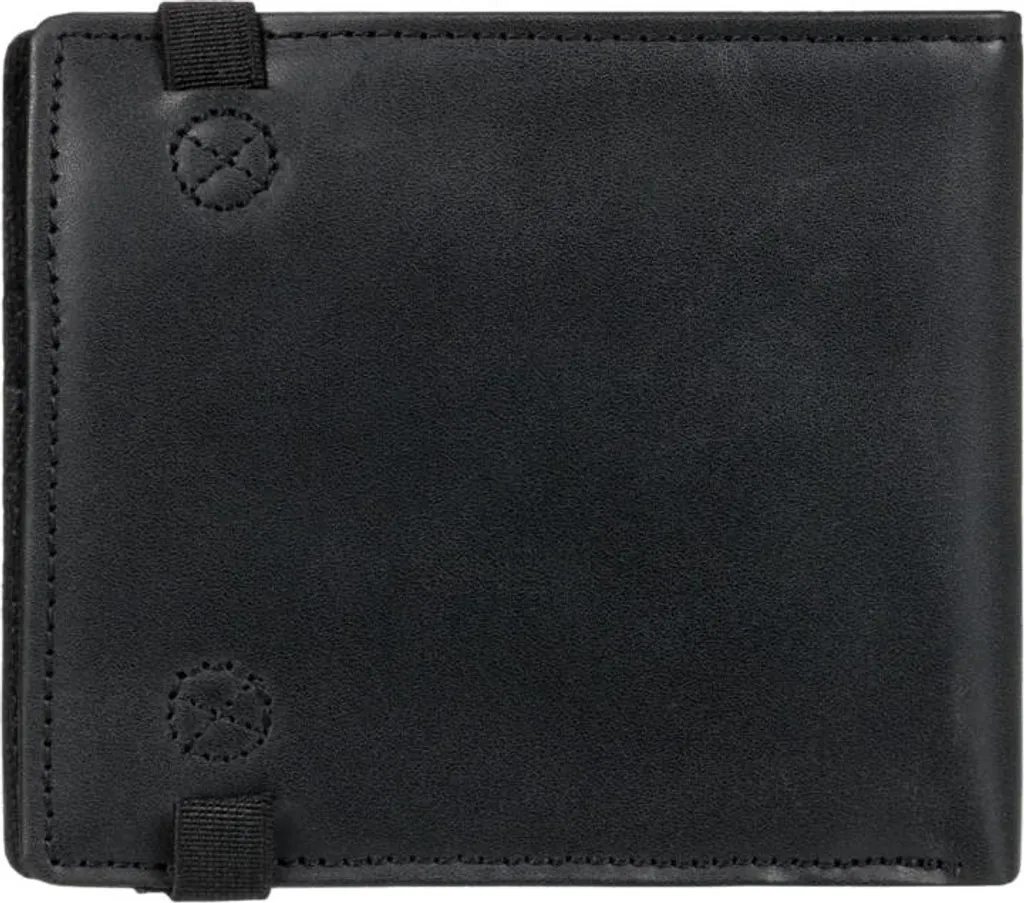 Portefeuille en cuir Element Strapper noir avec passant de sécurité