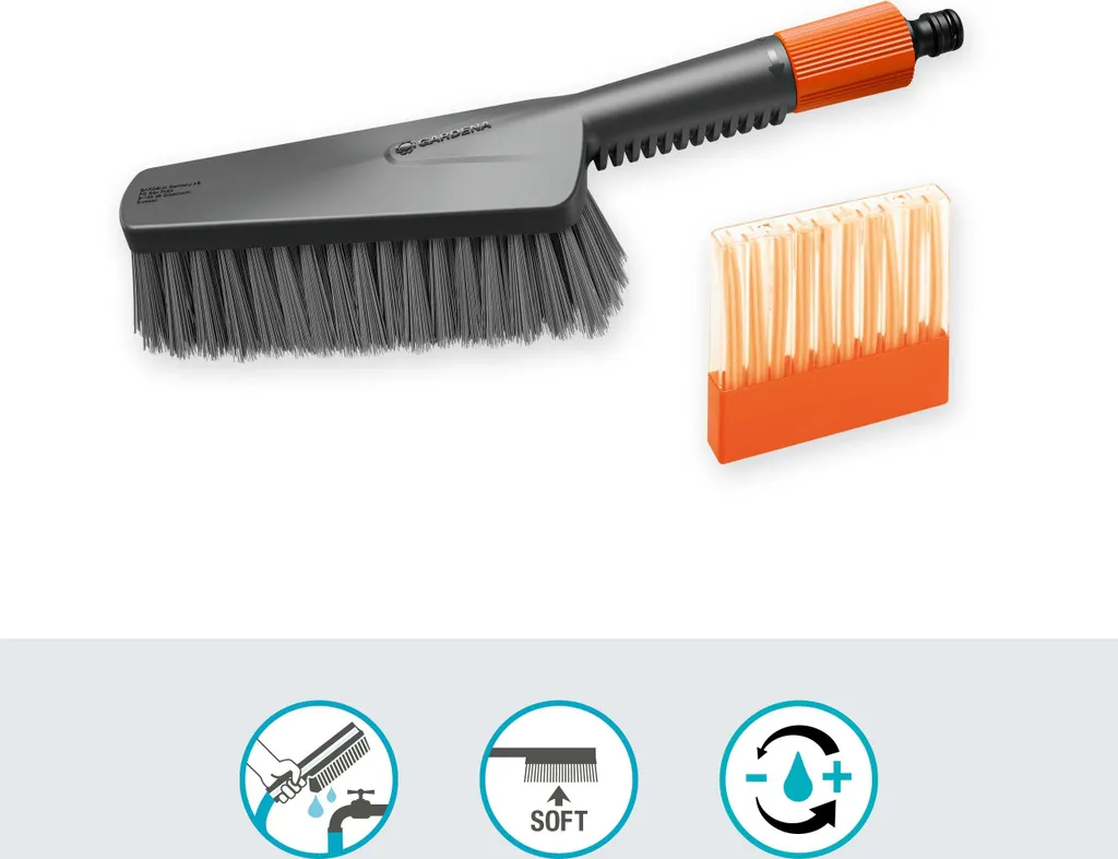 Brosse de lavage à main douce Cleansystem Gardena pour surfaces délicates - 11