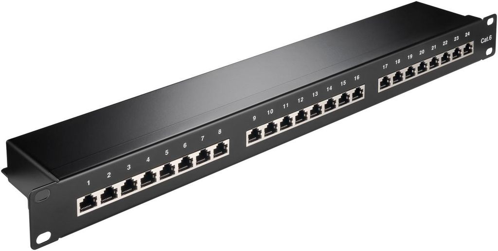 Goobay 93048, RJ-45, Cat6, 22/26, Čierna, Montáž do racku, Obrázok produktu 
