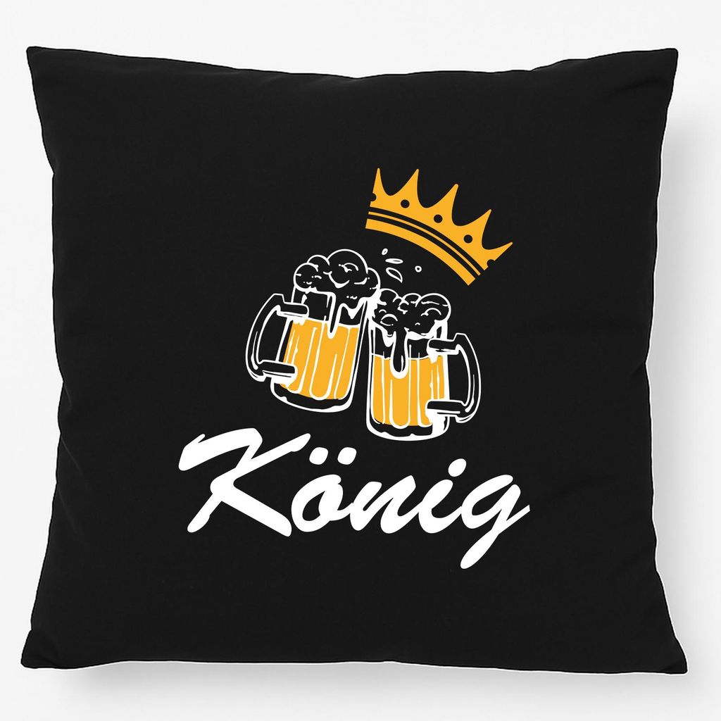 Huuraa Kissen König Schützenfest 40x40cm mit Füllung Black Baumwolle Dekokissen Geschenkidee
