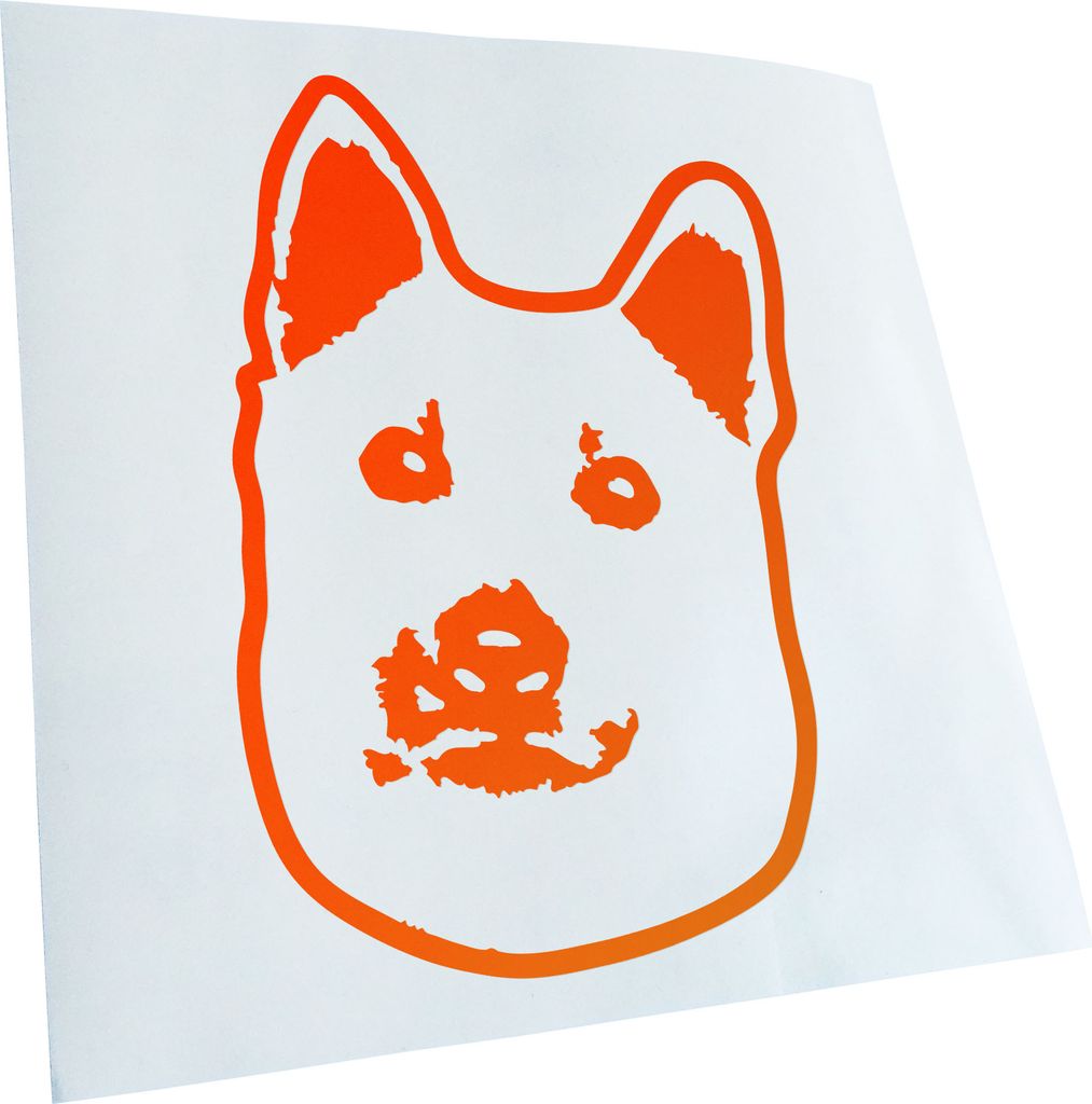 Kiwistar - Autoaufkleber - Norwegian Buhund Hund - Neonorange - 50x36cm - Aufkleber für Auto, Laptop, Fahrrad, LKW, Motorrad Mehrfarbig JDM Decal ...