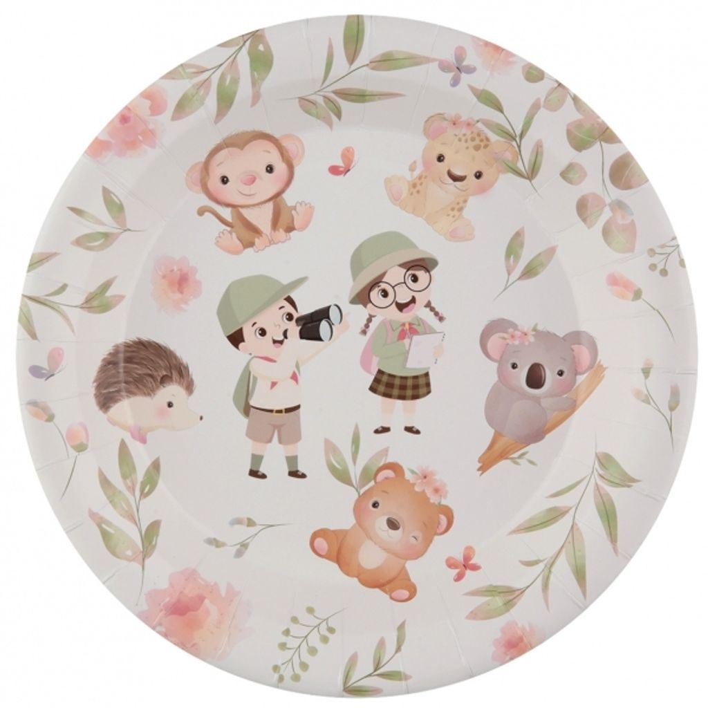 10 Tierforscher Pappteller 22,5cm
