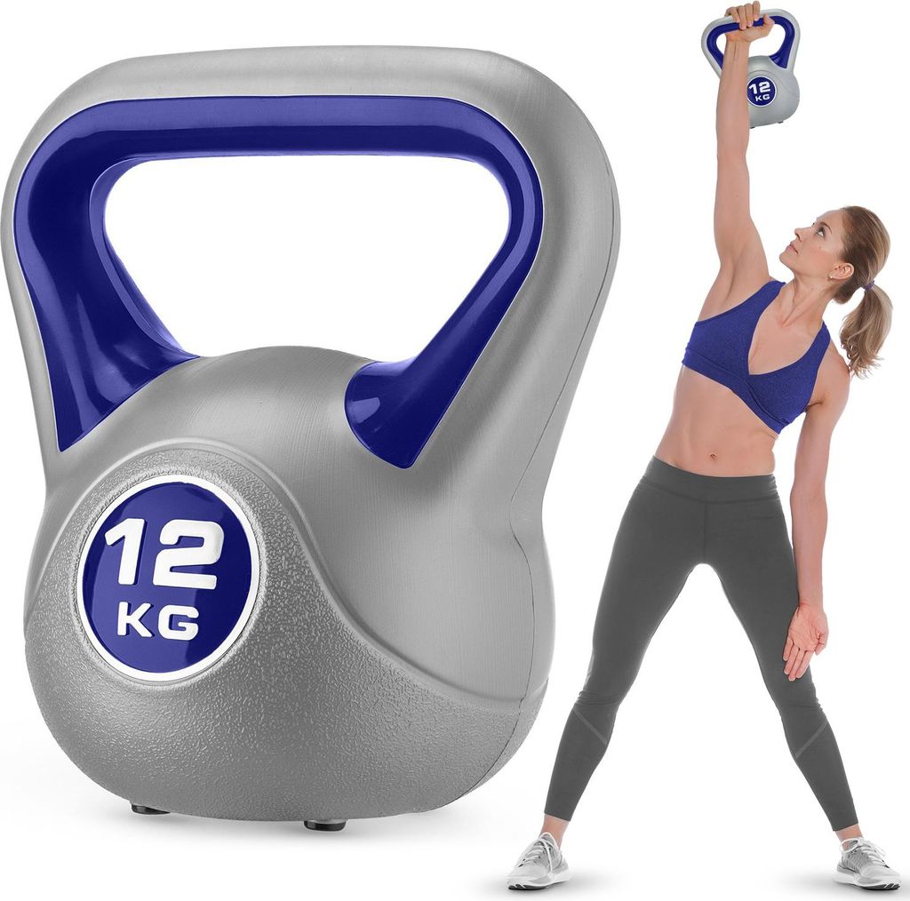 Gymtek Kettlebell Hantel - 12kg Gewicht - Kugelhantel, Schwunghantel, Kugelgewicht für Home Gym, Fitness, Pilates, Krafttraining