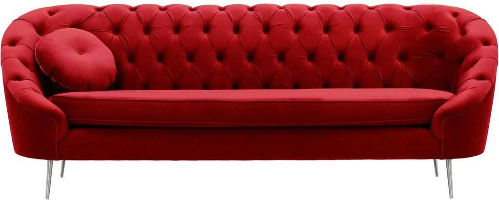 Gestepptes Dreisitzer-Sofa Kooper-Velluto 7-chrome metal