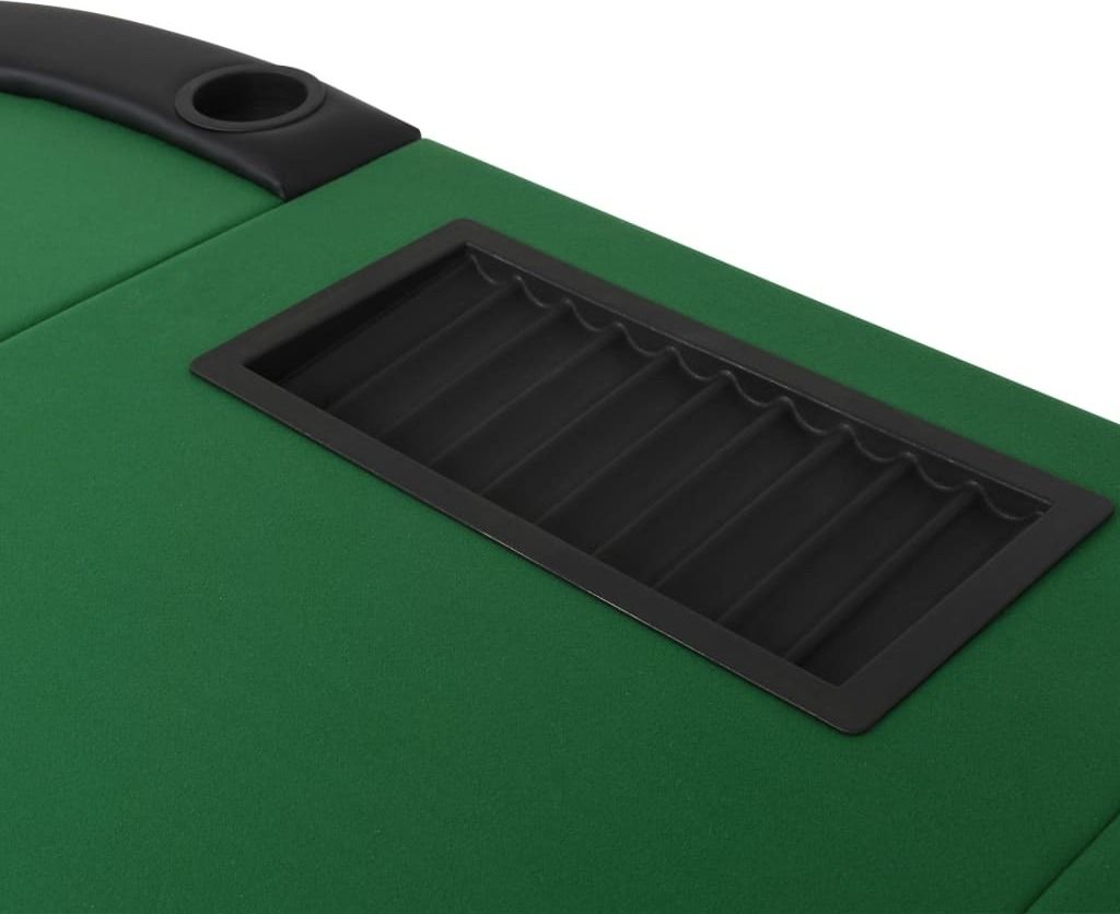 vidaXL 9-členný pokerový skladací stôl 3-fold Oval Green Obrázok produktu 2