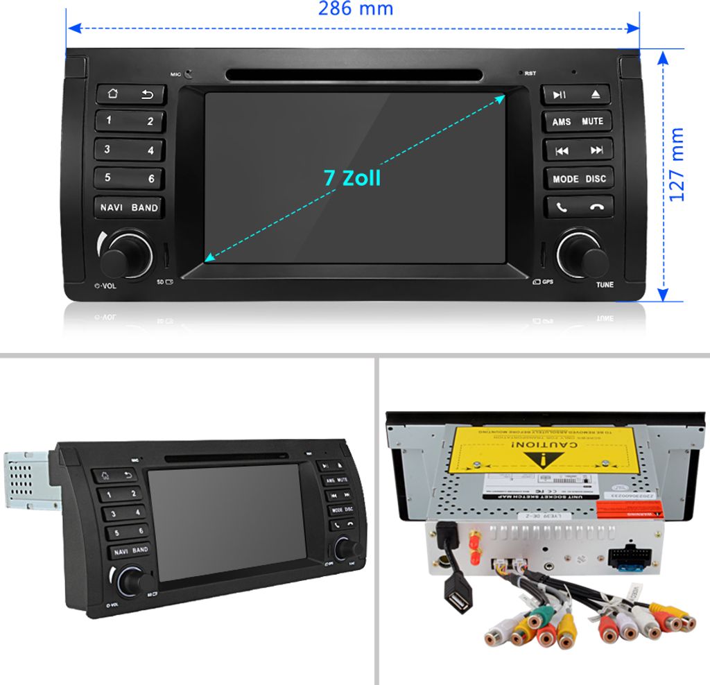 7-palcové autorádio s DVD Navi Bluetooth GPS DAB SWC RDS Obrázok produktu 12