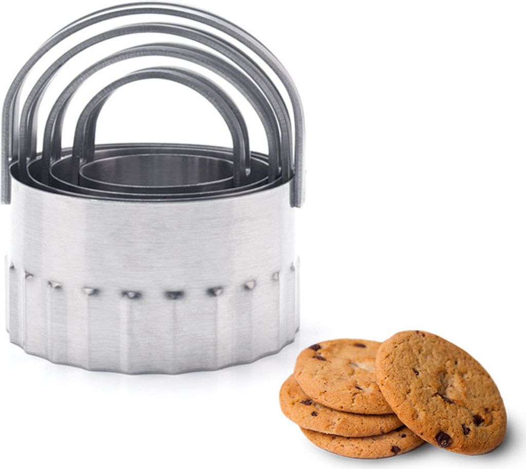CANDeal Ausstecher-Set (4 Stück/Set), Edelstahl-Ausstechformen mit Griffen, Donut Cutter Set