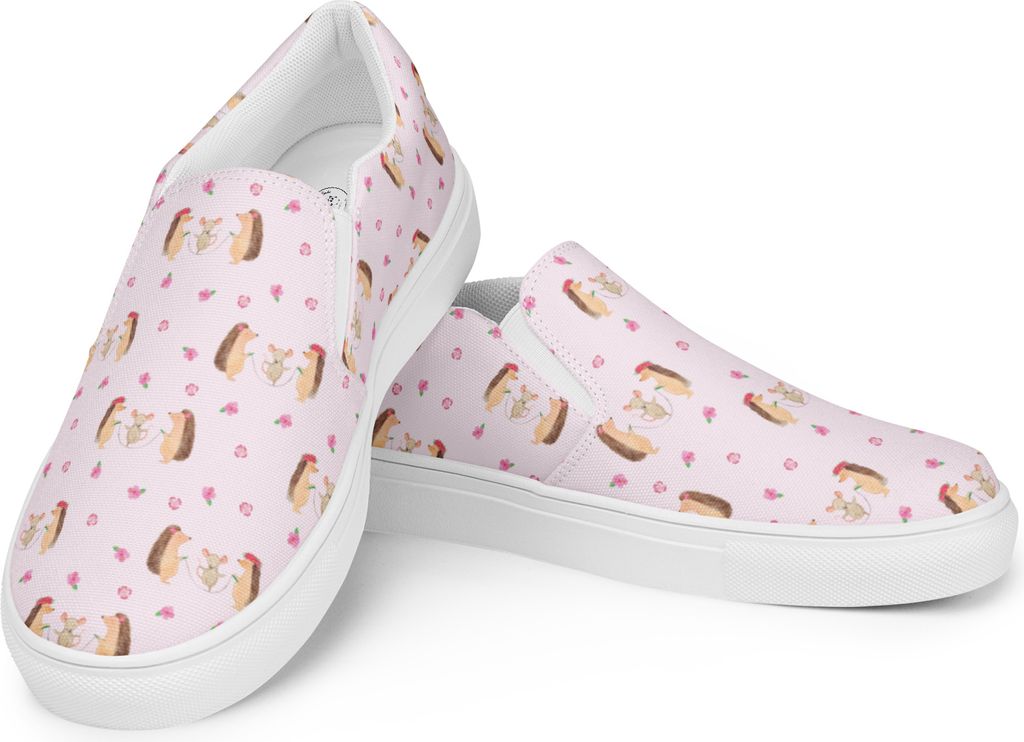 Mr. & Mrs. Panda Mokassins Igel Seilhüpfen Größe 42 - Rosa - Geschenk, Loafer, Damenschuhe, Halbschuhe Damen, Slipper, Lustige Sprüche, Kinder,...