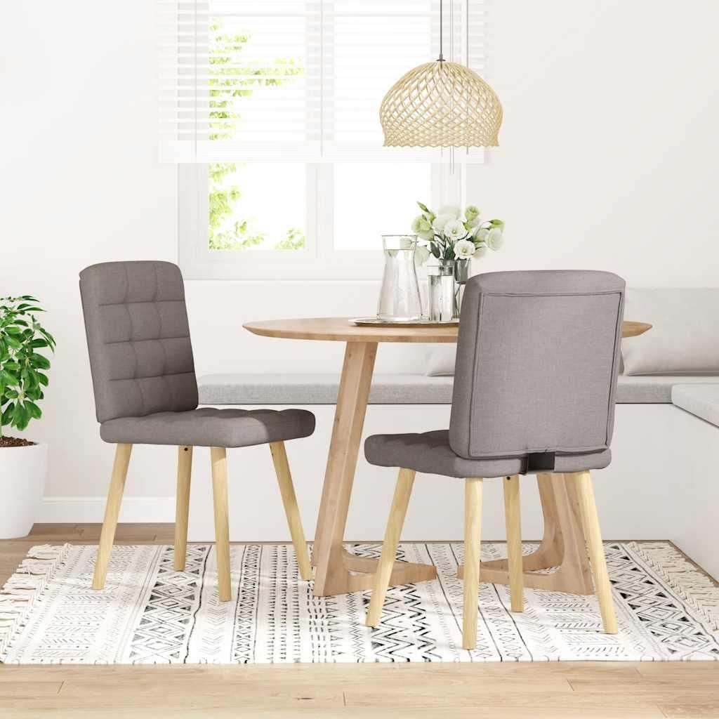 vidaXL Esszimmerstühle 2 Stk. Taupe Stoff
