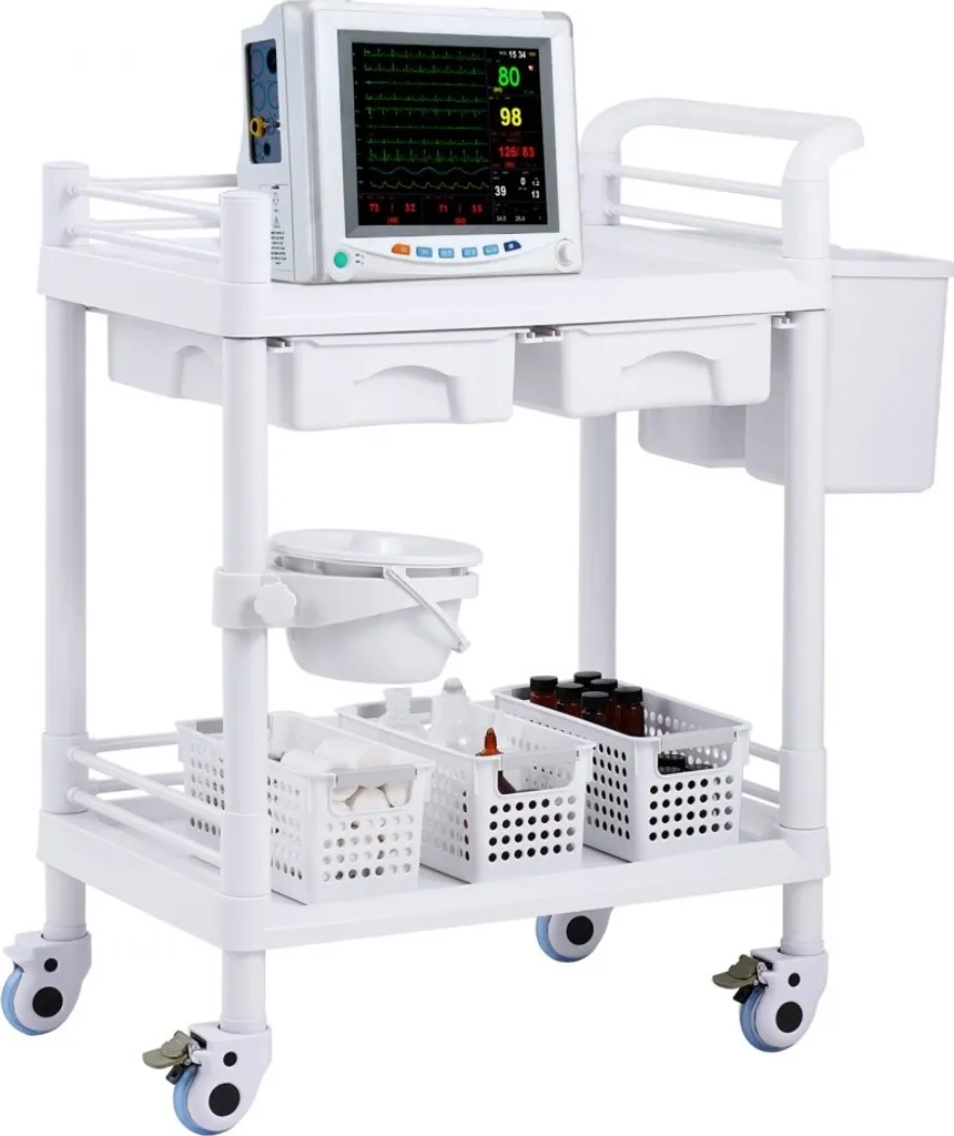 Optimisez vos soins : chariot de laboratoire blanc mobile et ultra-pratique
