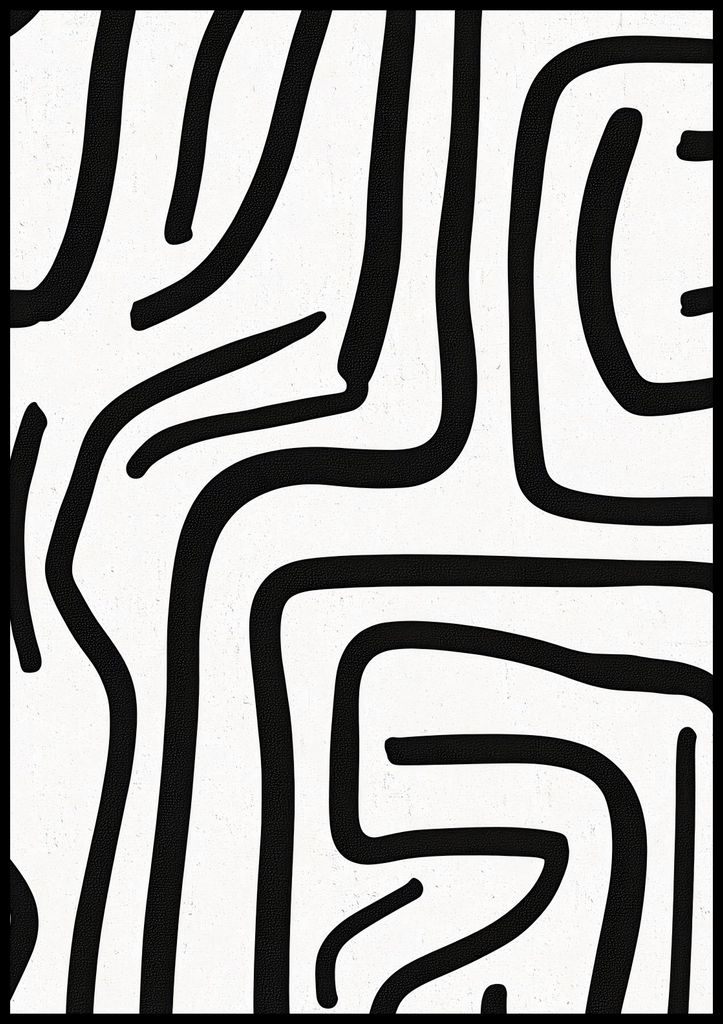 Poster 70x100cm Linien Minimalistisch, Innenräume Skandinavisch Stil, Boho