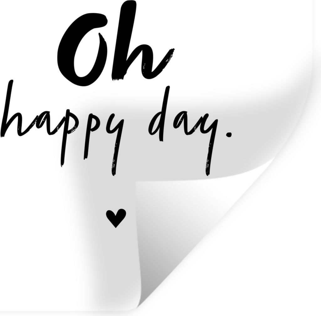 MuchoWow Wandtattoo Wandsticker Wandaufkleber Zitate - Oh happy day - Sprichwörter - Glück 80x80 cm Selbstklebend und Repositionierbar - Wierde...