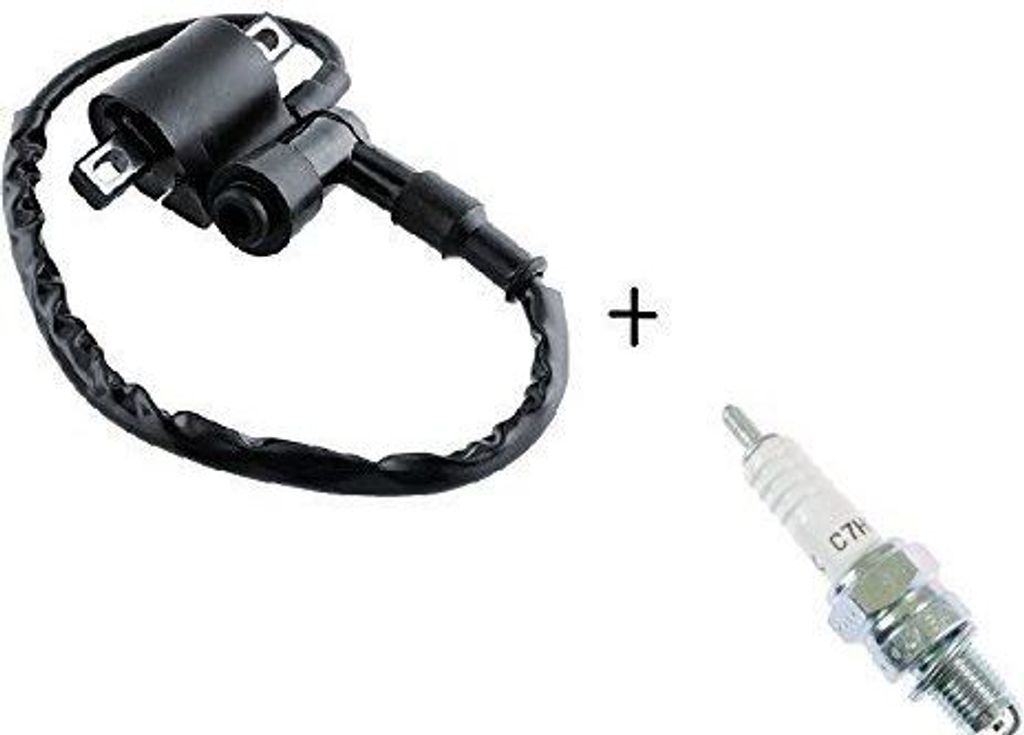Zündspule Dirtbike Cross Enduro Pitbike Quad ATV Magnetzündung + Zündkerze C7HSA