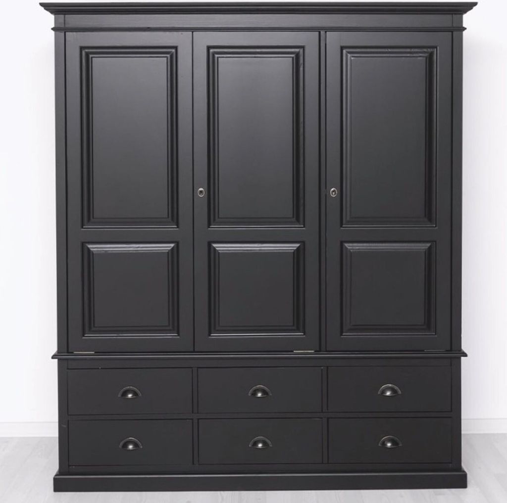 Casa Padrino Landhausstil Schlafzimmer Schrank Schwarz 174 cm - Schlafzimmer Möbel