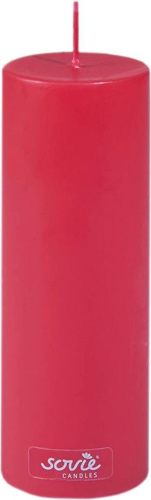 Sovie CANDLES Stumpenkerze in Rot Ø 50 mm x H 150 mm, Brenndauer ca. 42 St. - 12 Stück