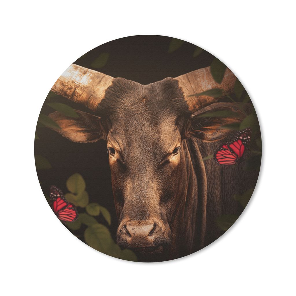 MuchoWow Mauspad Mousepad Tiere - Kuh - Dschungel 30x30 cm - Mousepads - Maus Mat - Pad - Mausunterlage - Tischunterlage - Schreibtischmatten