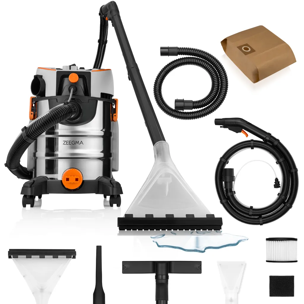 Zeegma Zonder Pro Aqua Aspirateur Laveur 1400W avec Filtre HEPA Silver