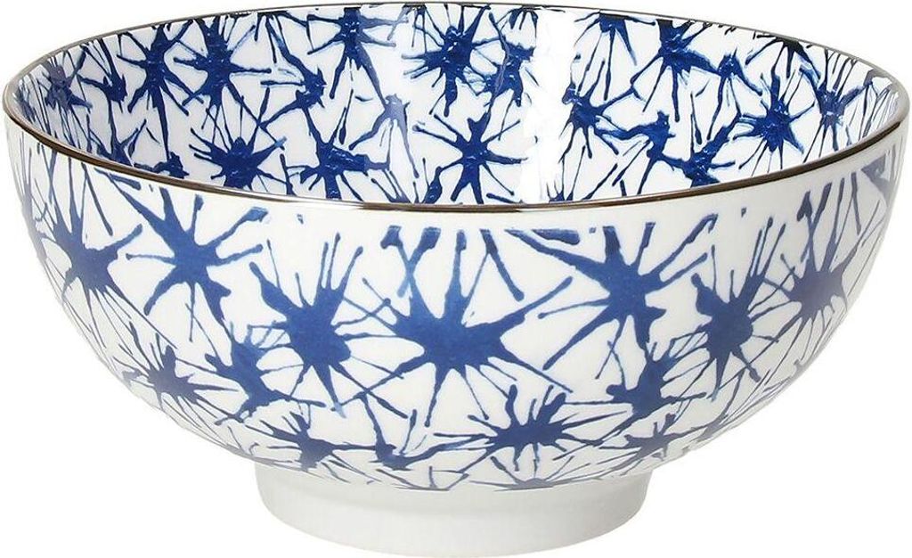 Tognana Salatschüssel Sapa, 20 cm, weiß-blau, mit mediterranem Dekor, aus Porzellan