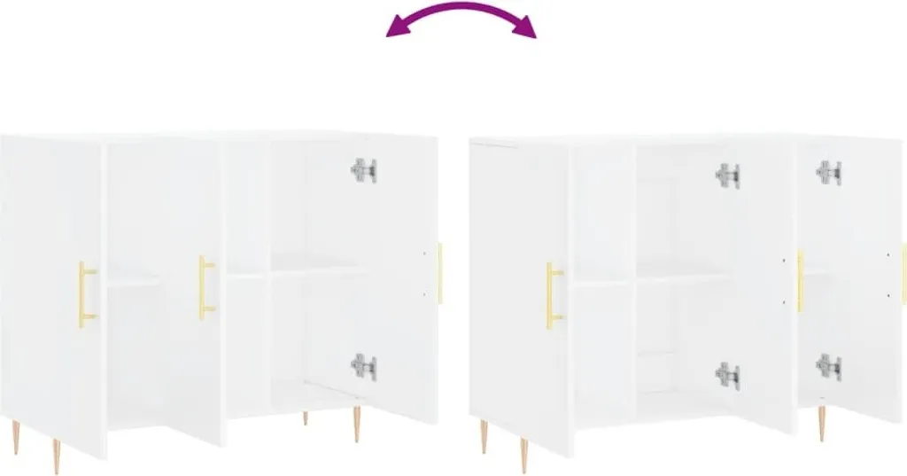 vidaXL Credenza bianca 90x34x80 cm materiale a base di legno - 8