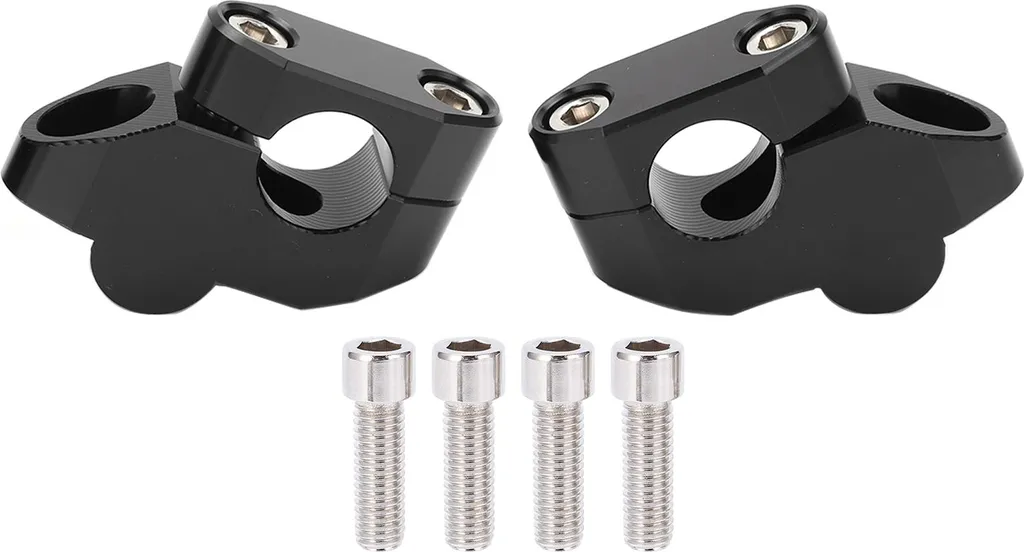 Pontets de guidon moto universels 7/8 pouces en aluminium CNC Noir robuste