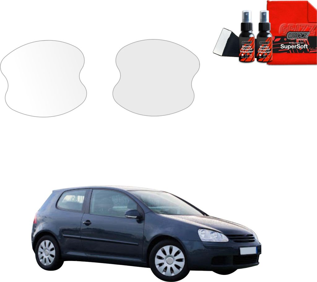 2in1 Schutzfolie für Türgriffmulden - Volkswagen Golf 5 Hatchback 3D (2003-2009) Grizz Protector