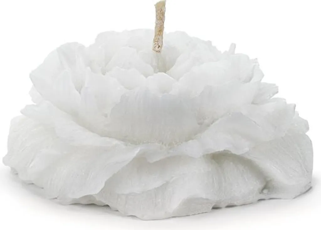 4 Peonie in Cera Bianca - Candele Artigianali Galleggianti 4x8cm