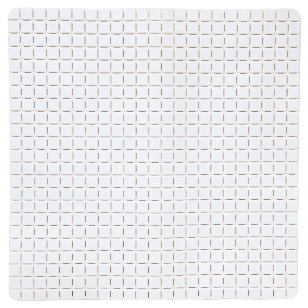 MSV Rutschfeste Dusch-/Badematte Bad - Gummi - elfenbeinweis - 54 x 54cm